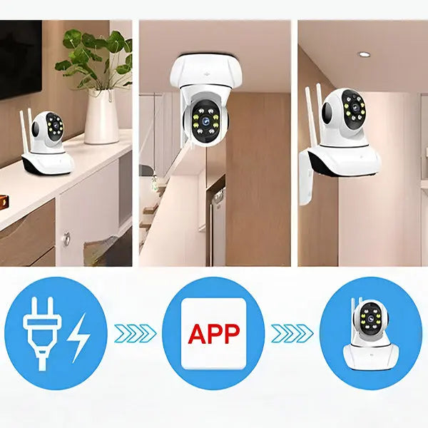 Indoor Security Camera 1080p Night Vision & Two-Way Audio