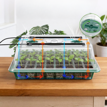 Indoor Seed Starter Kit Integrated LED & Ventilated Dome