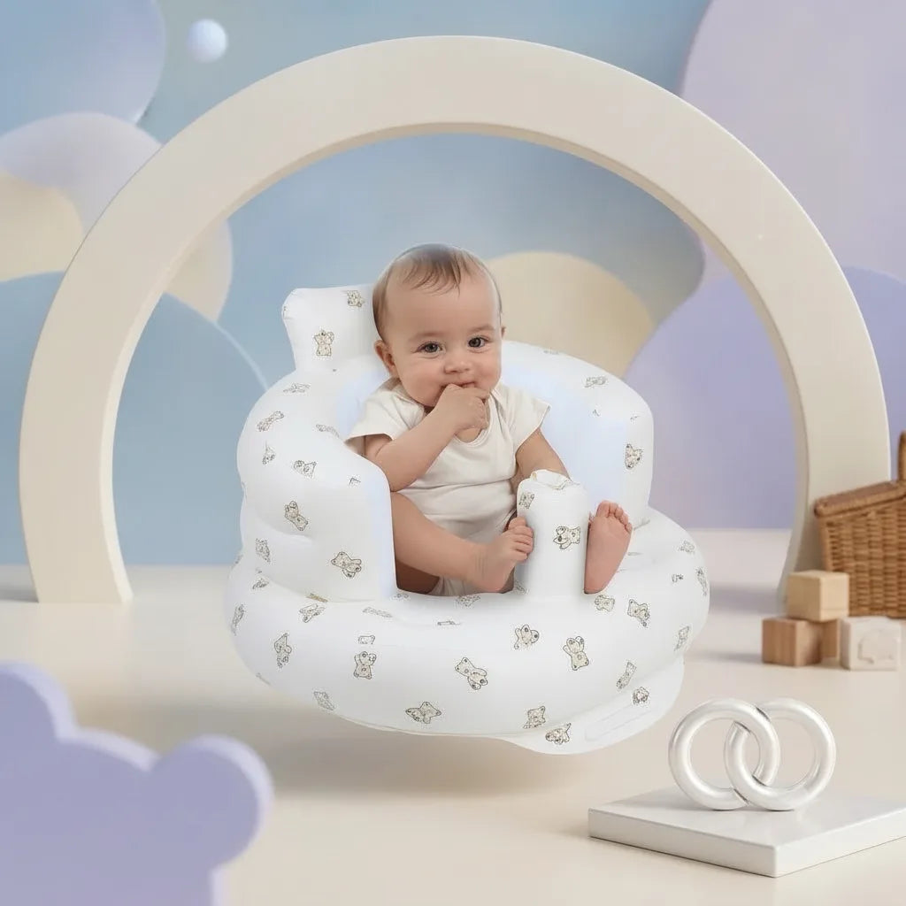 Inflatable Baby Seat Built-In Foot Pump Ergonomic Backrest