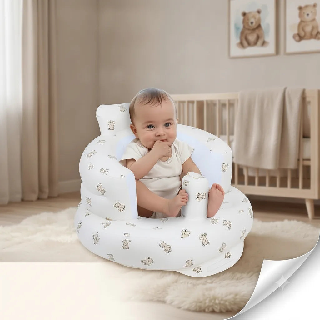 Inflatable Baby Seat Built-In Foot Pump Ergonomic Backrest