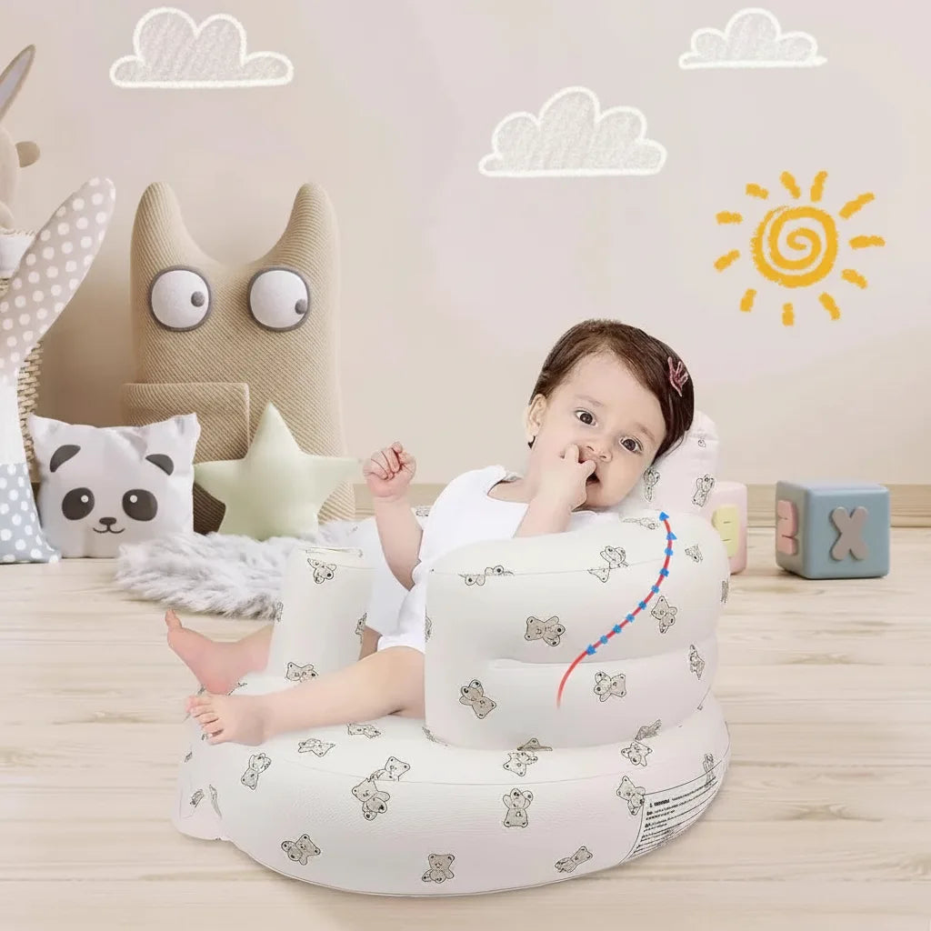 Inflatable Baby Seat Built-In Foot Pump Ergonomic Backrest