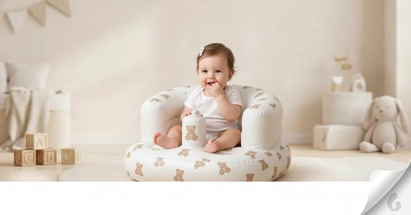 Inflatable Baby Seat Built-In Foot Pump Ergonomic Backrest