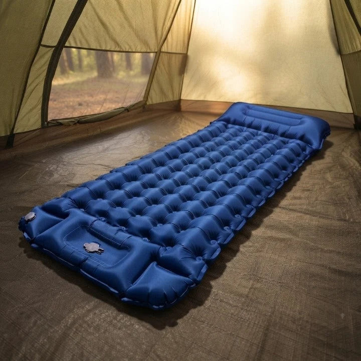 Inflatable Camping Mat 10 Cm Built-In Pillow & Pump