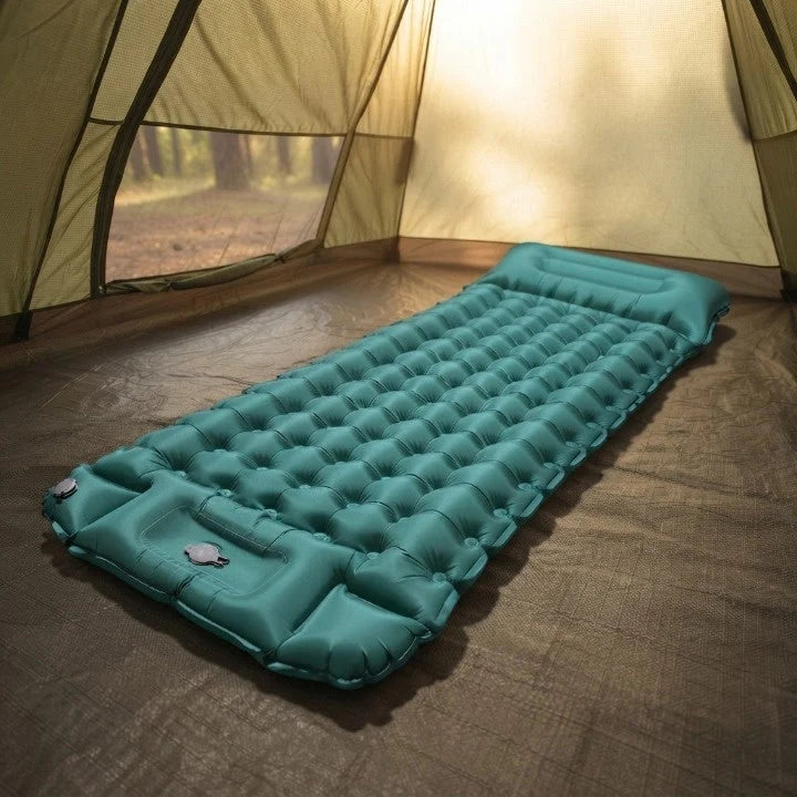 Inflatable Camping Mat 10 Cm Built-In Pillow & Pump