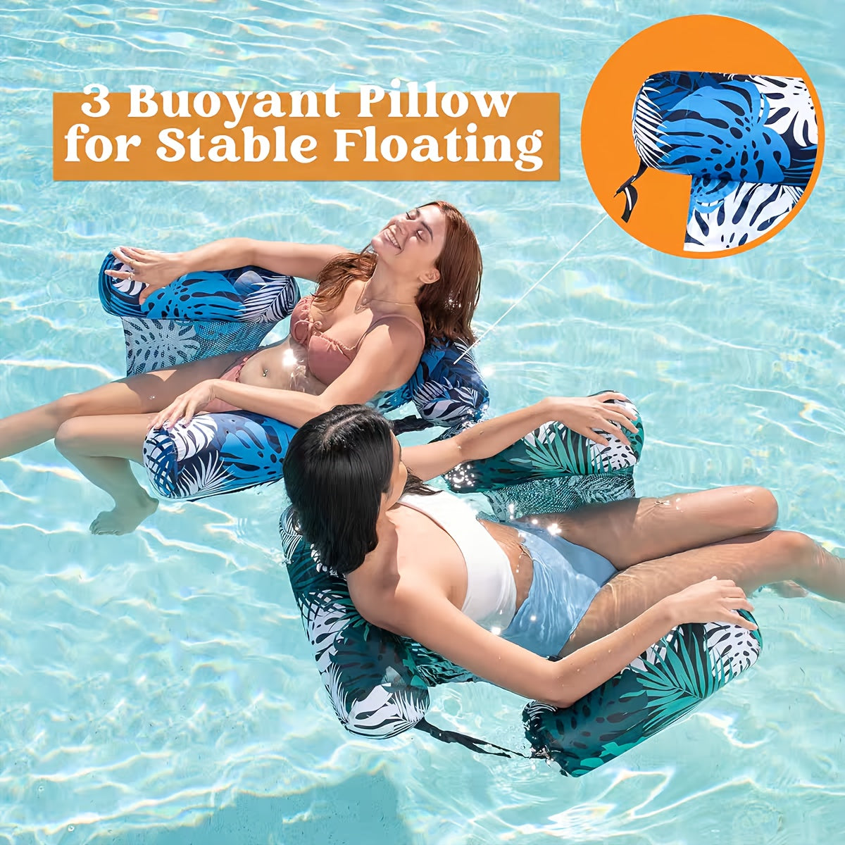 Inflatable Pool Hammock Reinforced PVC Quick Valve