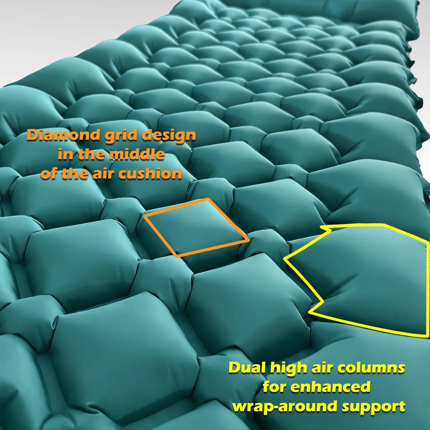 Inflatable Sleeping Pad Integrated Pillow & Foot Pump