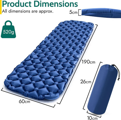 Inflatable Sleeping Pad Ultralight Compact Waterproof