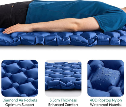 Inflatable Sleeping Pad Ultralight Compact Waterproof