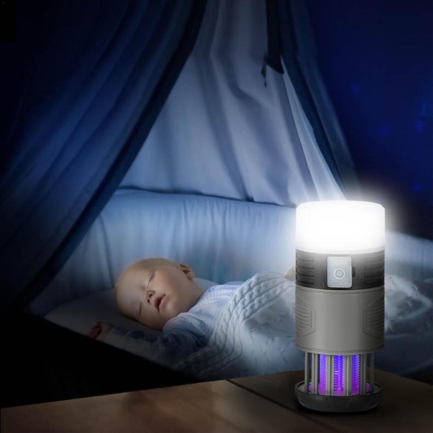 Insect Trap Lamp Solar & USB-C Waterproof 12-Hour Runtime