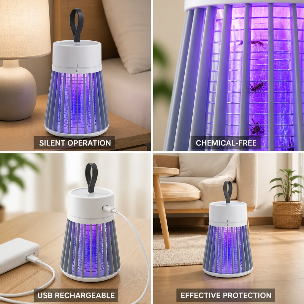 Insect Trap USB Rechargeable Silent UV LED