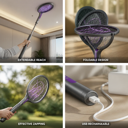 Insect Zapper & UV Light USB Rechargeable Extendable Handle