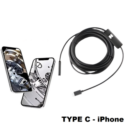 Inspection Camera 8mm Waterproof HD Adjustable LED USB-Powered