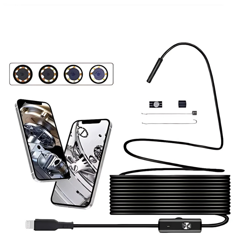 Inspection Camera 8mm Waterproof HD Adjustable LED USB-Powered