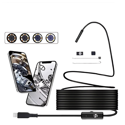 Inspection Camera 8mm Waterproof HD Adjustable LED USB-Powered