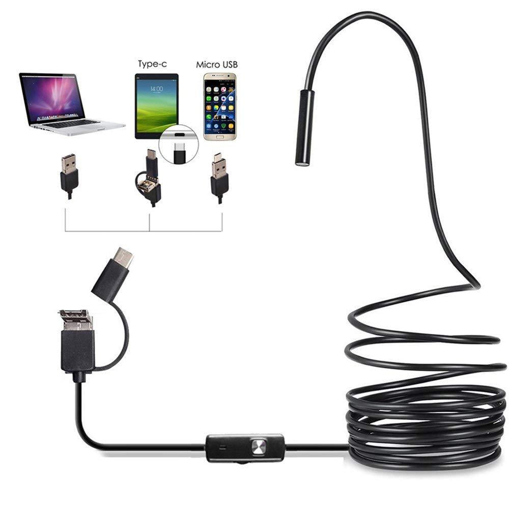 Inspection Camera 8mm Waterproof HD Adjustable LED USB-Powered