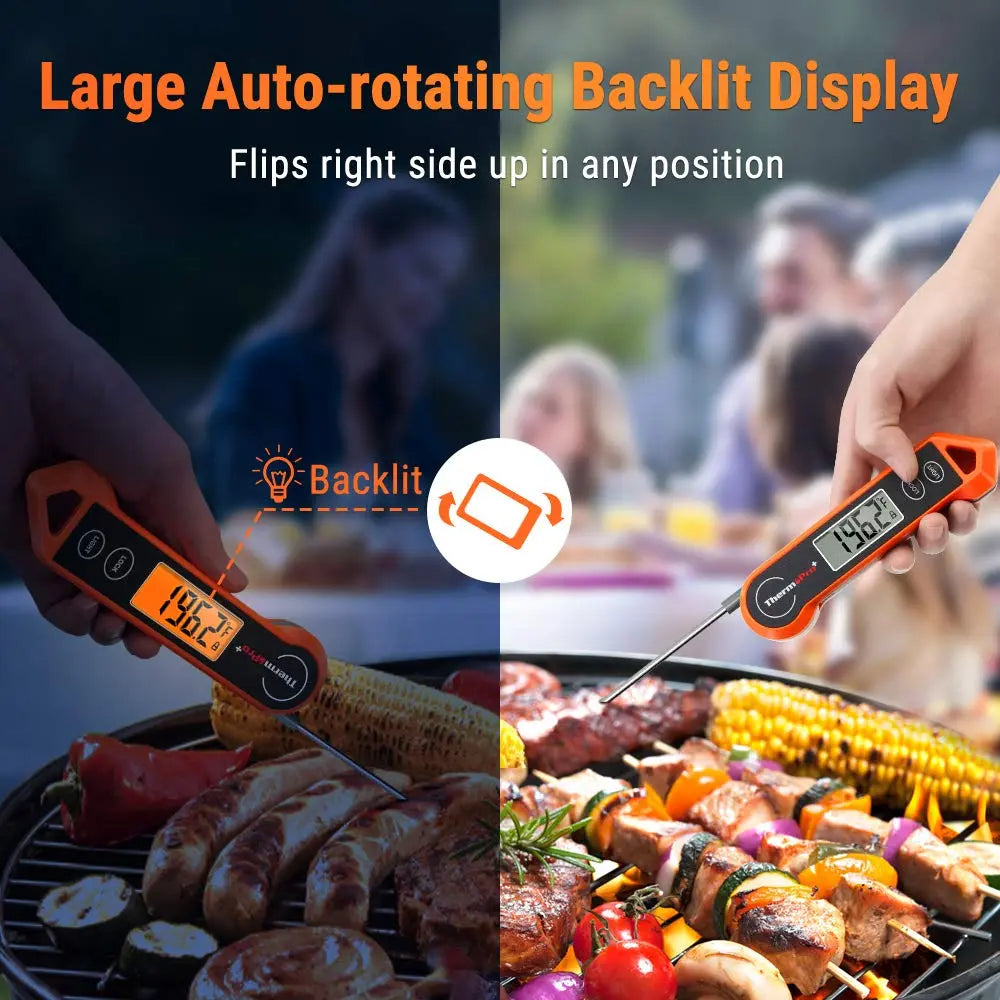 Instant-Read Thermometer Motion-Activated Auto-Rotating LCD