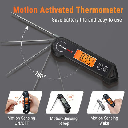 Instant-Read Thermometer Motion-Activated Auto-Rotating LCD