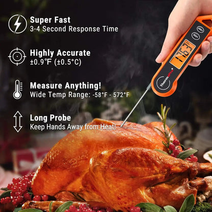 Instant-Read Thermometer Motion-Activated Auto-Rotating LCD