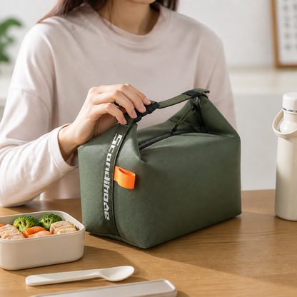Insulated & Foldable Lunch Bag (Zipper Closure)
