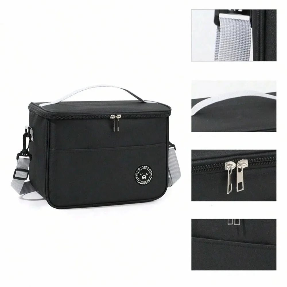 Insulated Lunch Bag Water-Repellent Oxford & Detachable Padded Strap