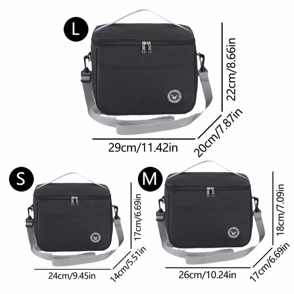 Insulated Lunch Bag Water-Repellent Oxford & Detachable Padded Strap