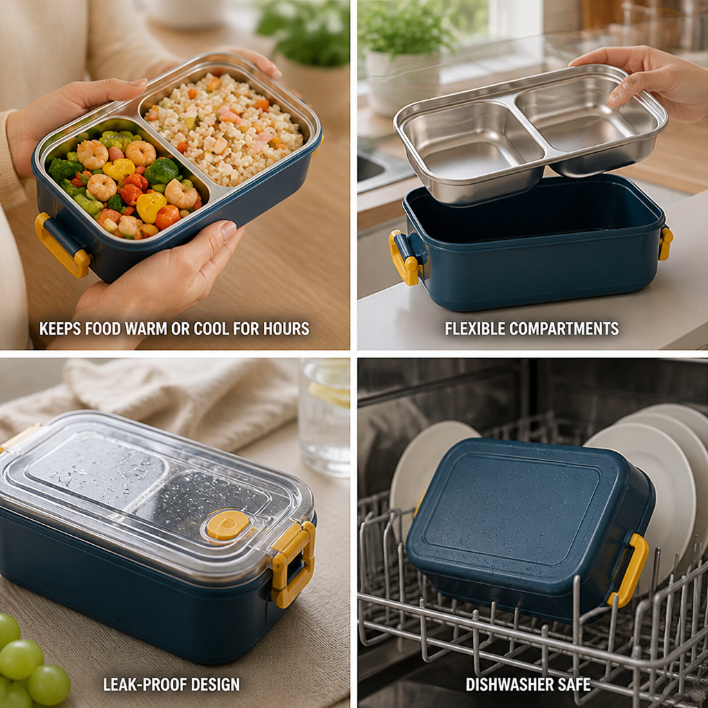 Insulated Lunch Box Stainless Steel Leak-Proof