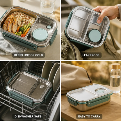 Insulated Lunch Box Stainless Steel Vacuum Insulated Leakproof Lid