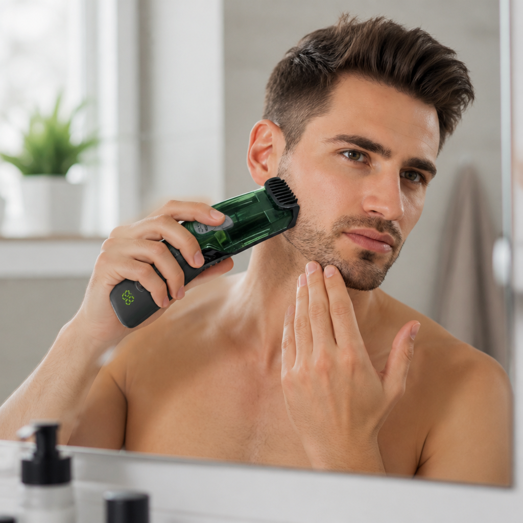 Integrated Hair-Catcher & USB-C Rechargeable Beard Trimmer