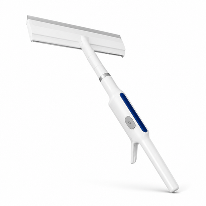 Integrated Spray Head & Double Blade Telescopic Window Squeegee (With Microfiber Cloths)