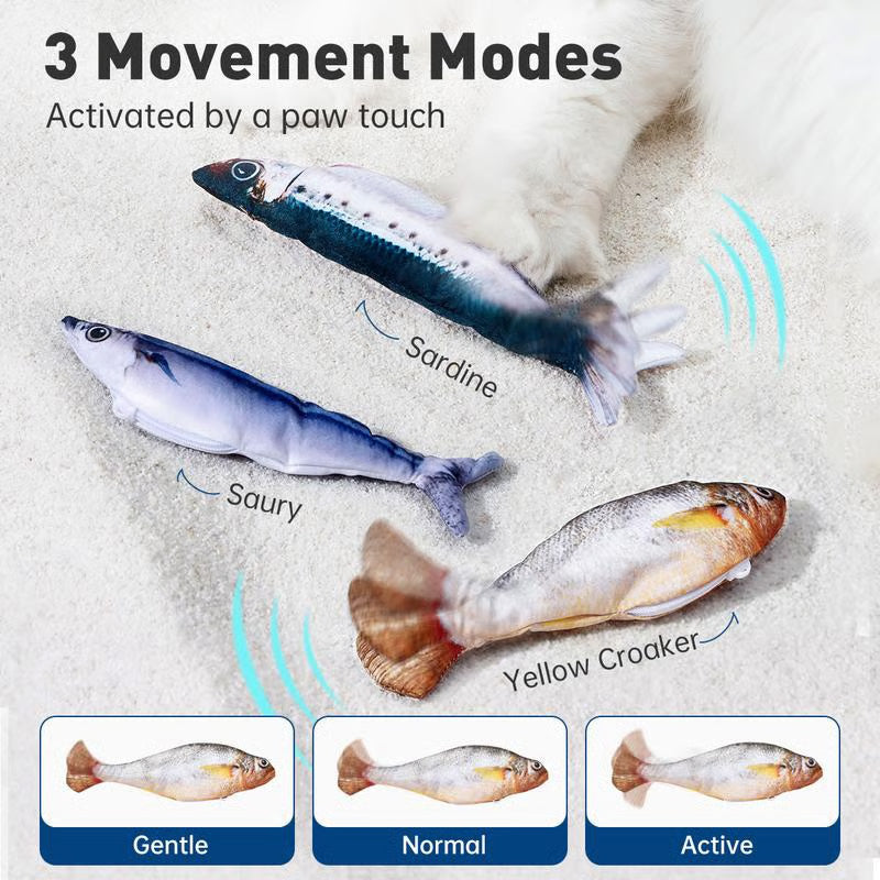 Interactive Cat Toy Motion-Activated Rechargeable Removable Plush Core