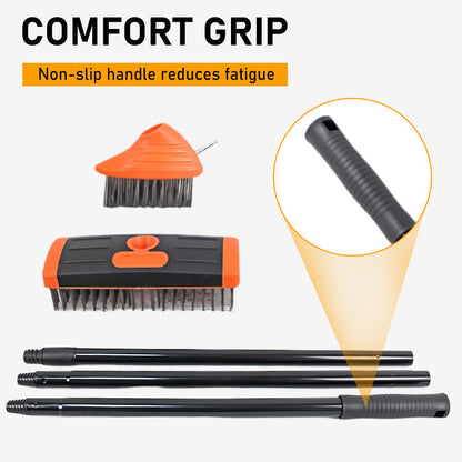 Joint Brush Telescopic Handle Steel Bristles & Three Heads