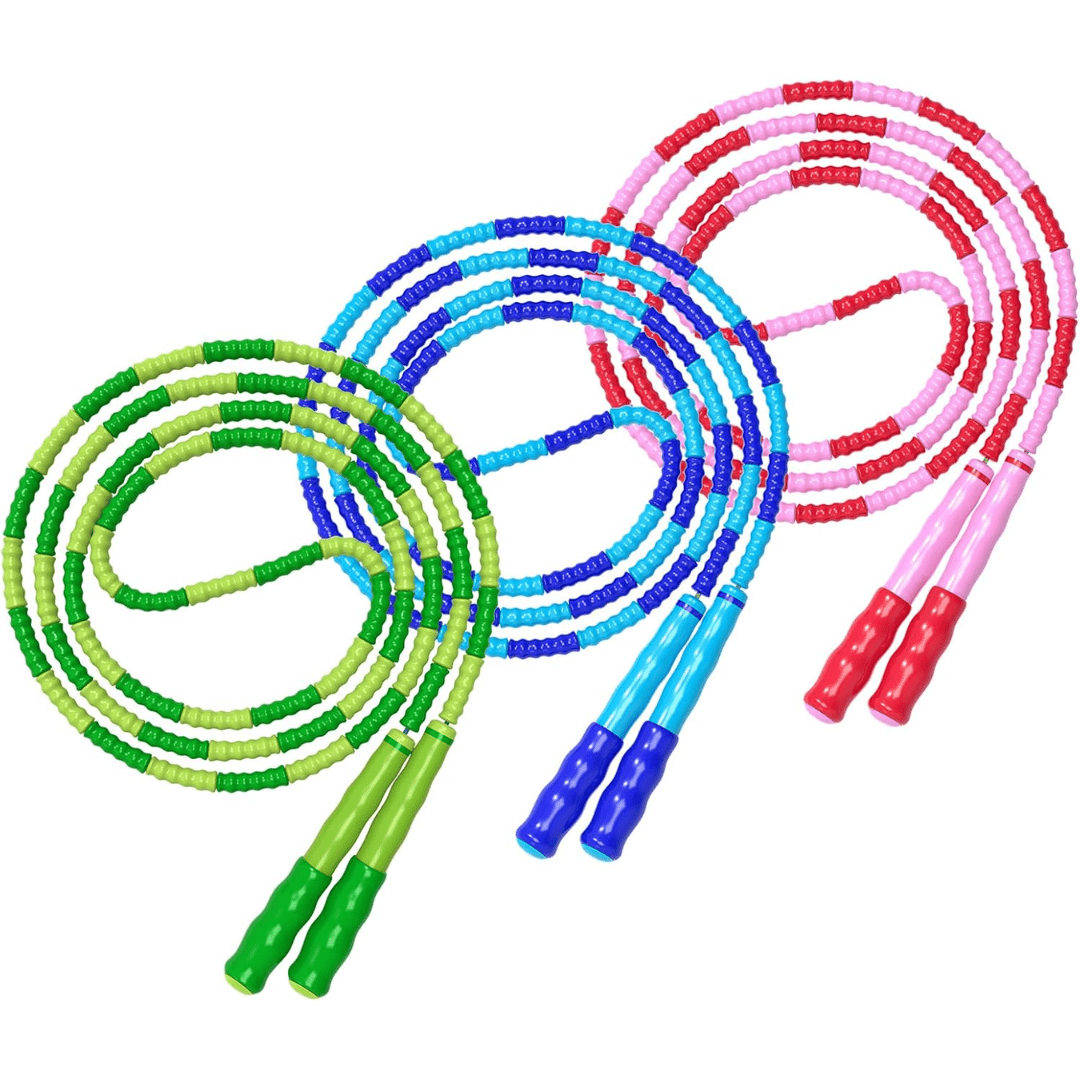 Jump Rope Adjustable Length Beaded Chain Ergonomic Handles