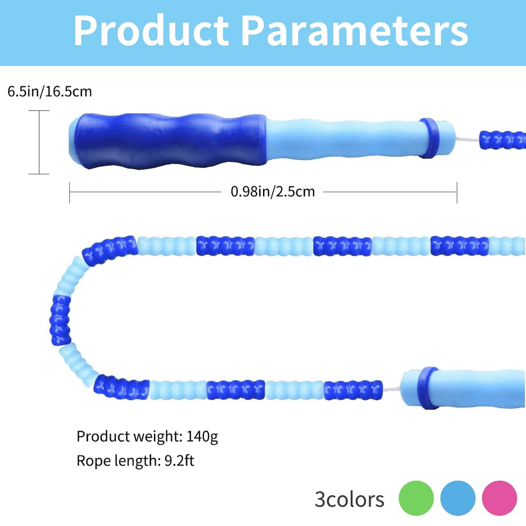 Jump Rope Adjustable Length Beaded Chain Ergonomic Handles