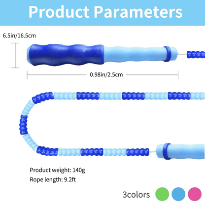 Jump Rope Adjustable Length Beaded Chain Ergonomic Handles