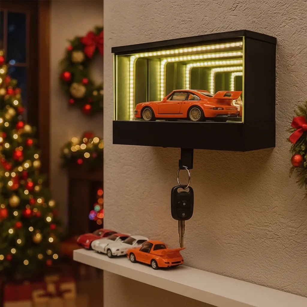 Key Holder Wall-Mounted Infinity Mirror & LED Lighting
