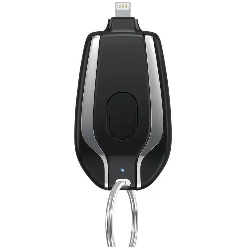 Keychain Power Bank 1500mAh Retractable Connector Waterproof & Shock-Resistant