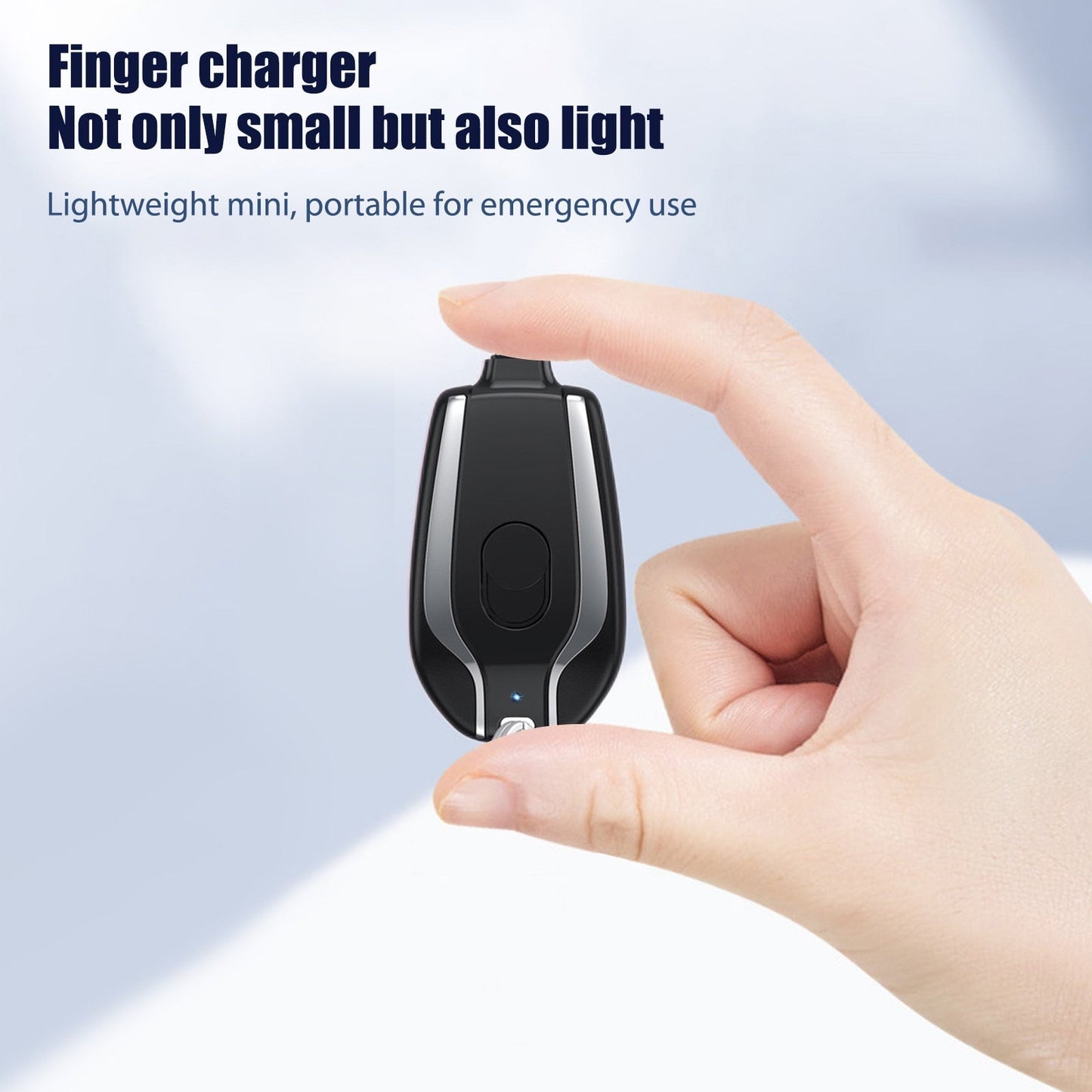 Keychain Power Bank 1500mAh Retractable Connector Waterproof & Shock-Resistant
