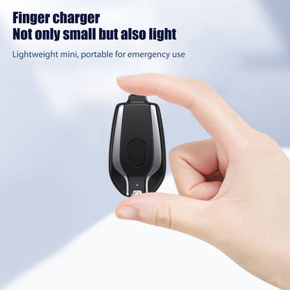 Keychain Power Bank 1500mAh Retractable Connector Waterproof & Shock-Resistant