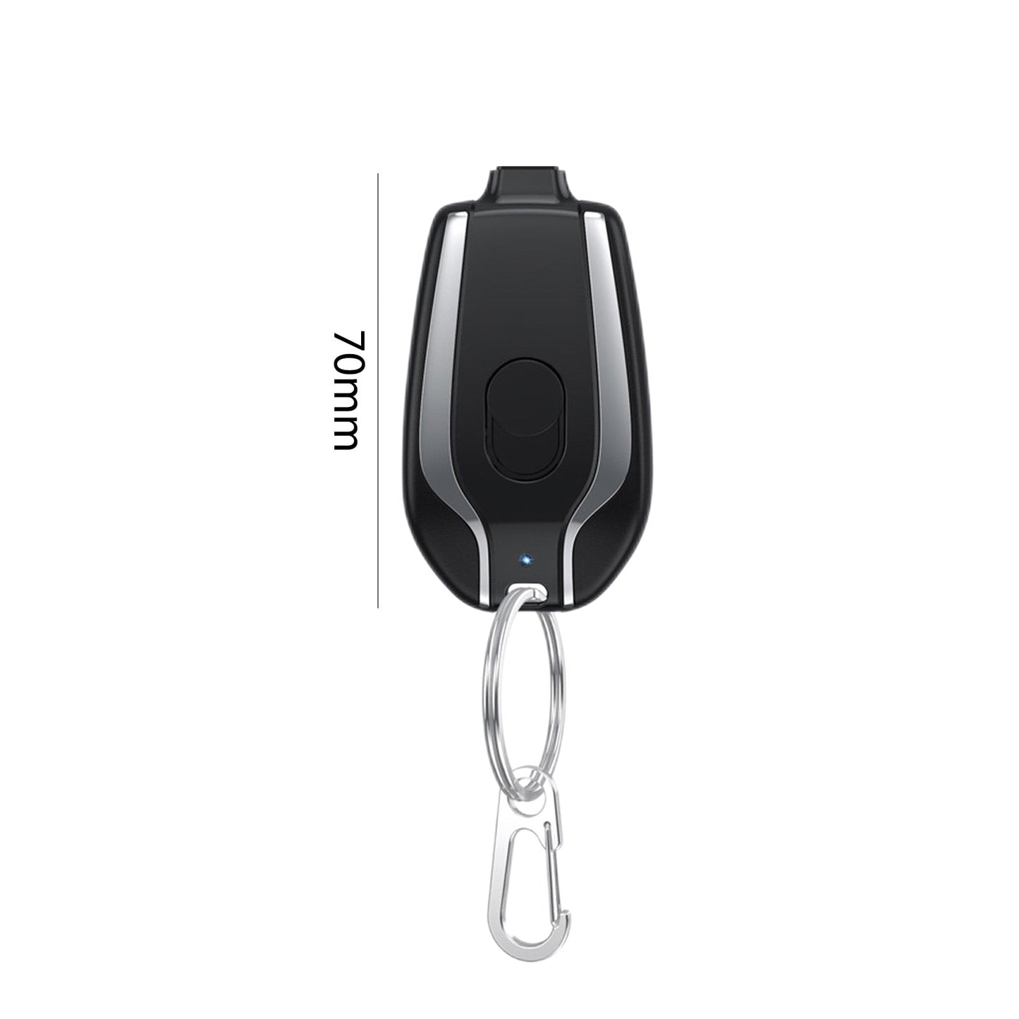 Keychain Power Bank 1500mAh Retractable Connector Waterproof & Shock-Resistant