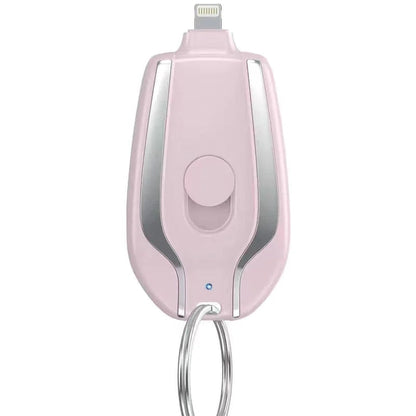 Keychain Power Bank 1500mAh Retractable Connector Waterproof & Shock-Resistant