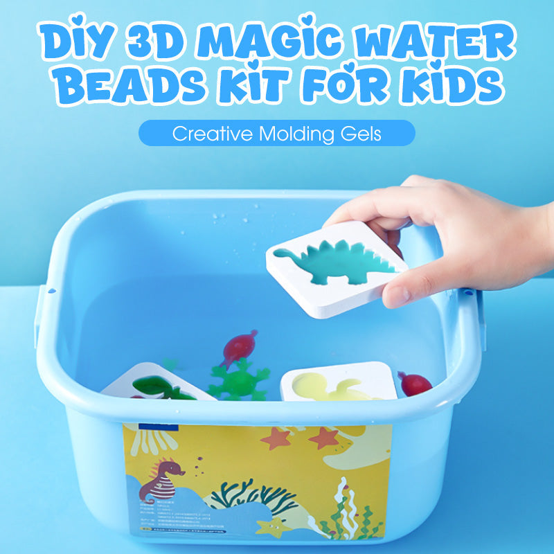 Kids 3D Craft Kit Non-Toxic Water Beads & Reusable Molds