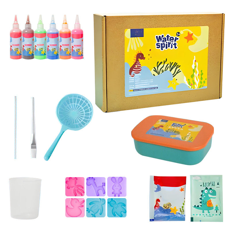 Kids 3D Craft Kit Non-Toxic Water Beads & Reusable Molds