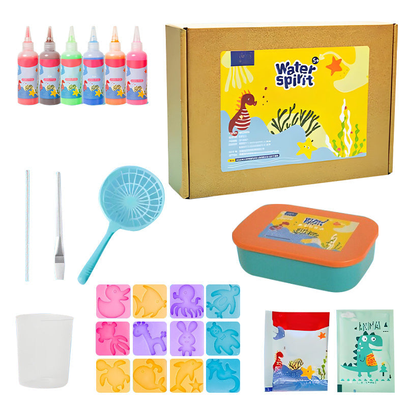 Kids 3D Craft Kit Non-Toxic Water Beads & Reusable Molds