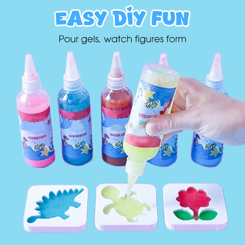 Kids 3D Craft Kit Non-Toxic Water Beads & Reusable Molds