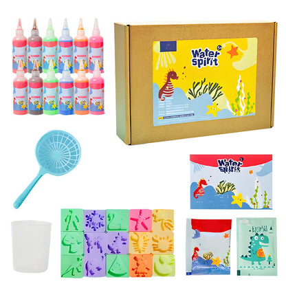 Kids 3D Craft Kit Non-Toxic Water Beads & Reusable Molds