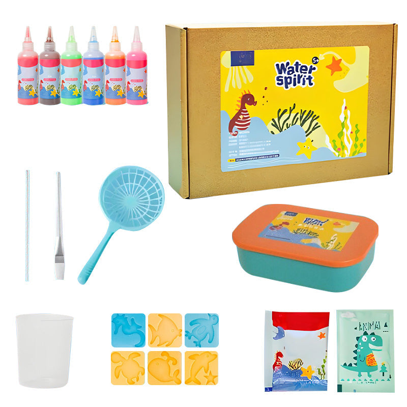 Kids 3D Craft Kit Non-Toxic Water Beads & Reusable Molds