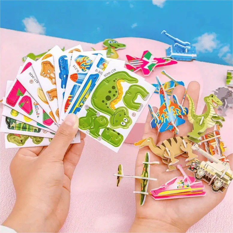 Kids 3D Puzzle Set Sturdy Cardboard Pop-Out Pieces