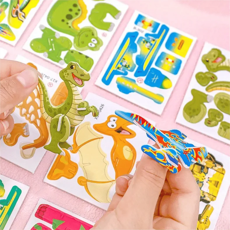 Kids 3D Puzzle Set Sturdy Cardboard Pop-Out Pieces