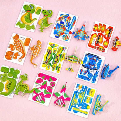 Kids 3D Puzzle Set Sturdy Cardboard Pop-Out Pieces