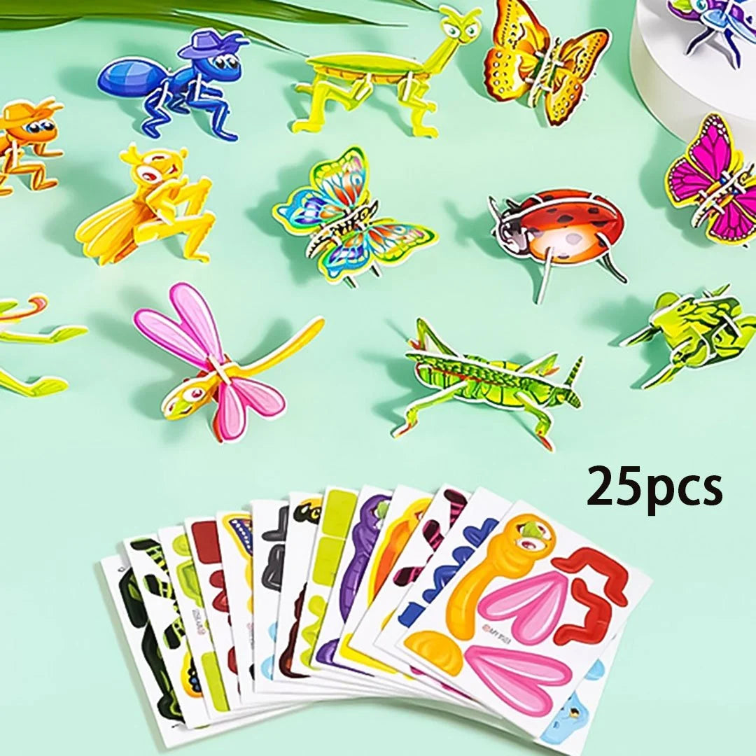 Kids 3D Puzzle Set Sturdy Cardboard Pop-Out Pieces